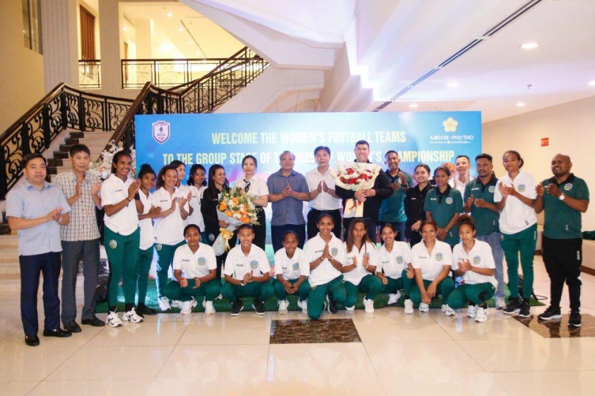 Tuyển nữ Timor Leste cũng đã có mặt tại Việt Trì, Phú Thọ