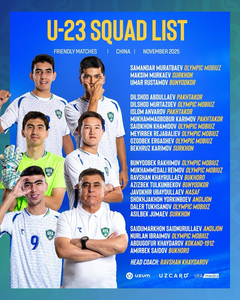 U23 Uzbekistan đội hình tuổi trẻ