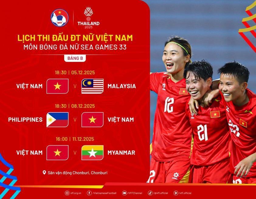 Lịch thi đấu vòng bảng của ĐT nữ Việt Nam tại SEA Games 33 Lịch thi đấu vòng bảng ĐT nữ Việt Nam