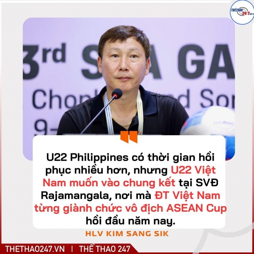 HLV Kim Sang Sik phát biểu quyết tâm trước bán kết Huấn luyện viên Kim Sang Sik