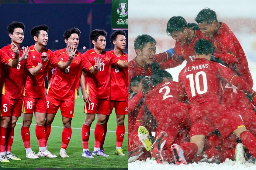 Hình ảnh hai thế hệ U23 Việt Nam