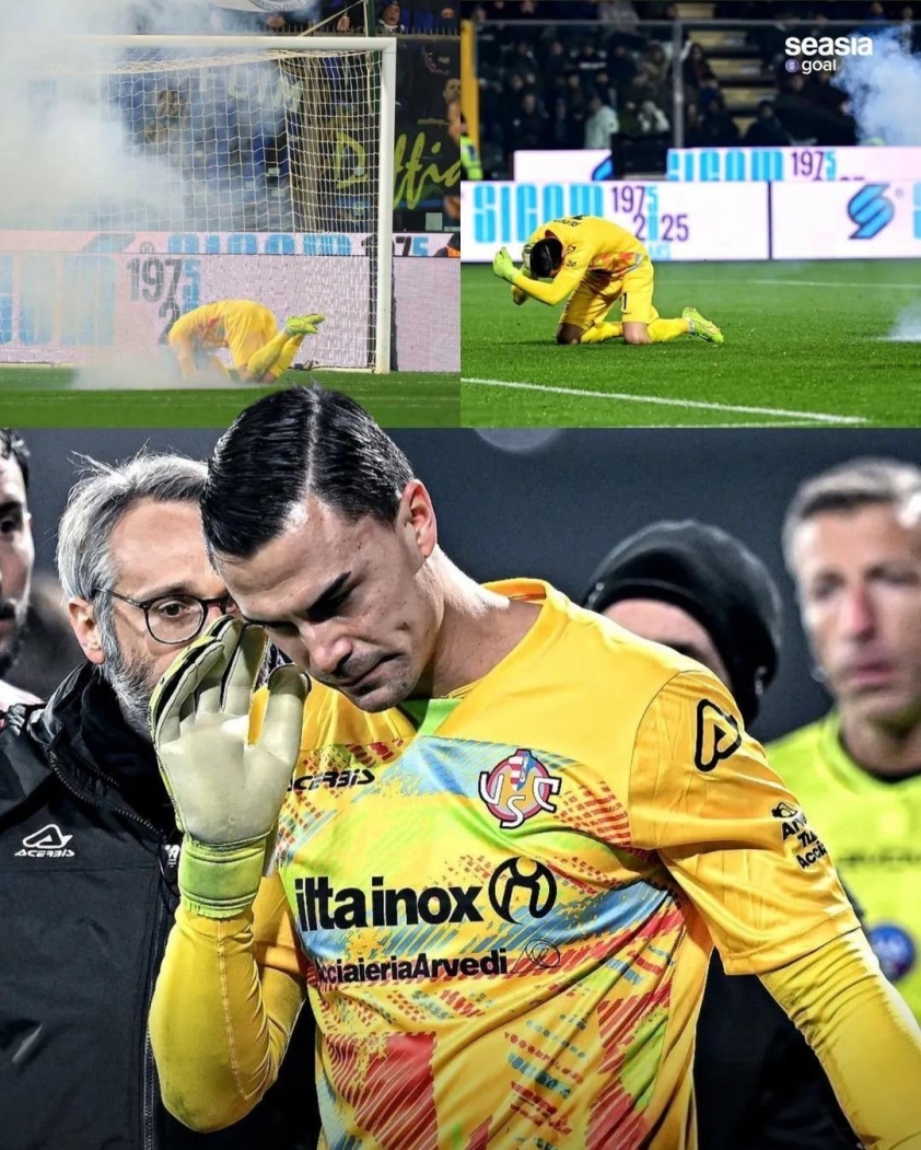 CĐV quá khích Inter Milan ném pháo sáng